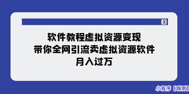 软件教程虚拟资源变现：带你全网引流卖虚拟资源软件，月入过万（11节课）